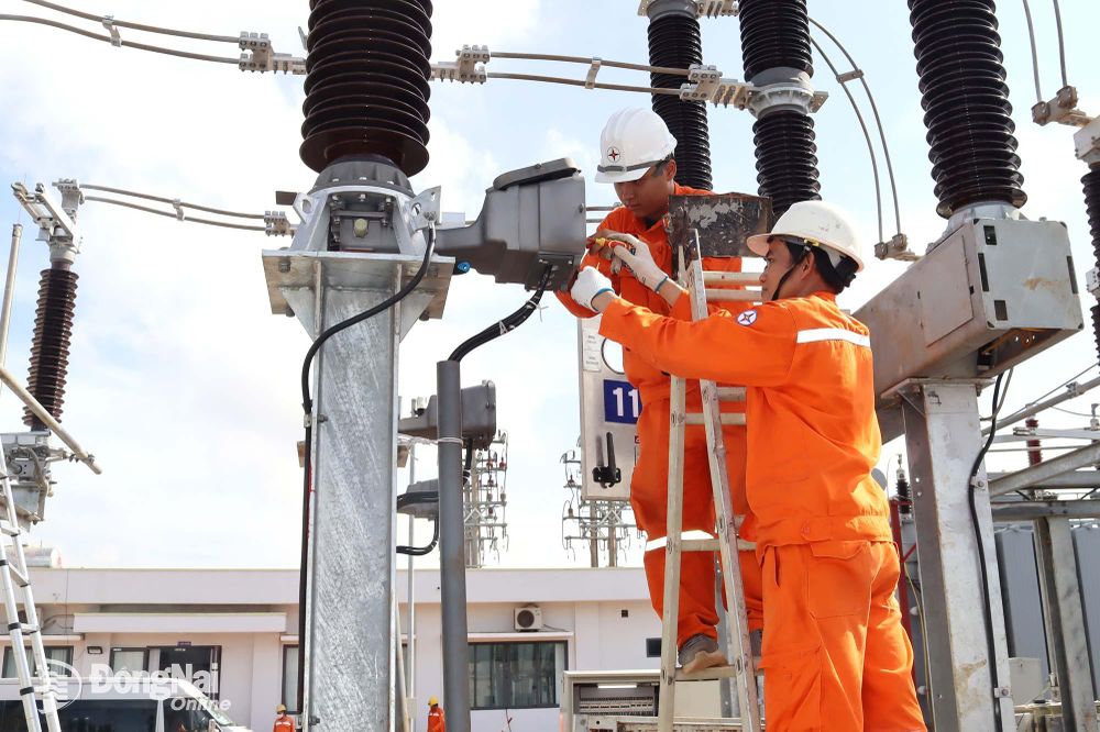 Nhân viên Điện lực Đồng Nai kiểm tra hạ tầng kỹ thuật điện.