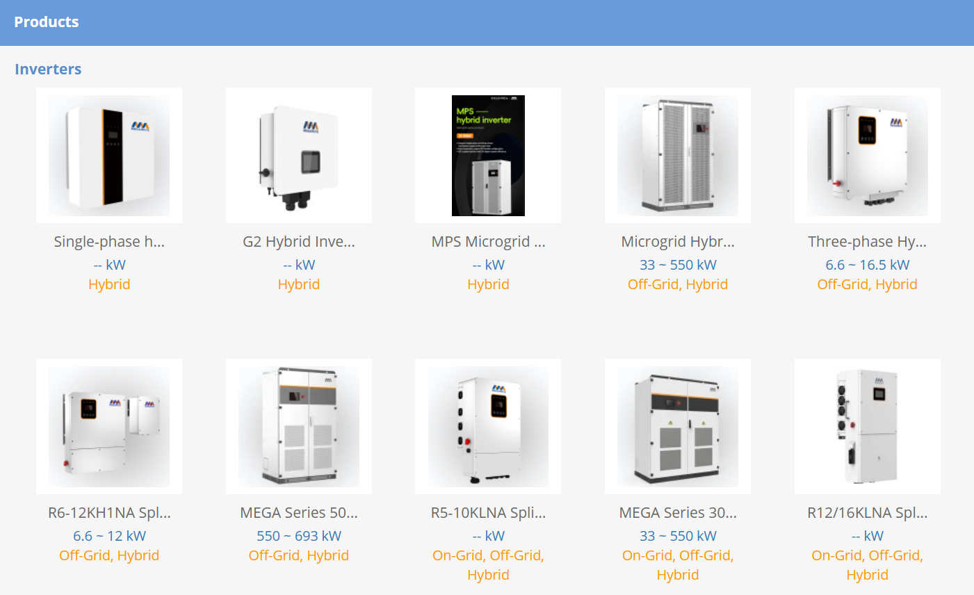 Một số sản phẩm Megarevo